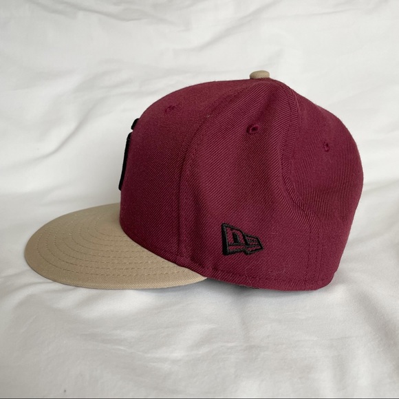 San Diego Maroon Tan 59Fifty New Era Wool Fitted Baseball Cap Hat 7 3/8 - Picture 4 of 6
